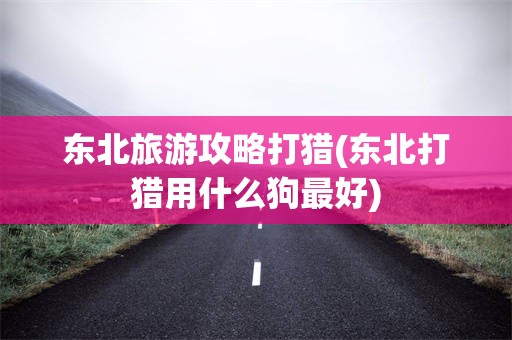 东北旅游攻略打猎(东北打猎用什么狗最好)