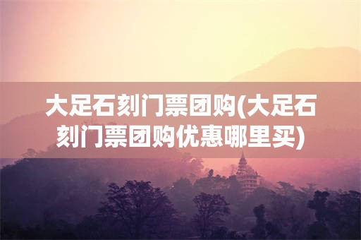 大足石刻门票团购(大足石刻门票团购优惠哪里买)