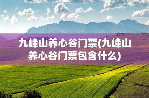 九峰山养心谷门票(九峰山养心谷门票包含什么)