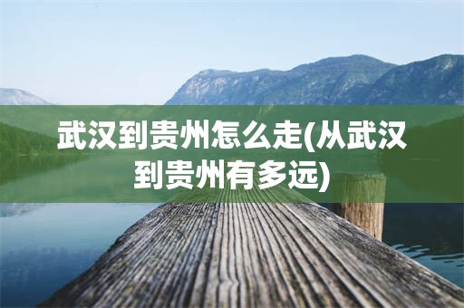 武汉到贵州怎么走(从武汉到贵州有多远)