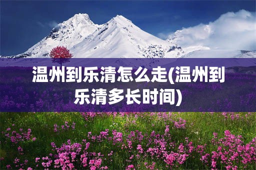 温州到乐清怎么走(温州到乐清多长时间)
