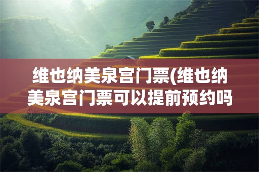 维也纳美泉宫门票(维也纳美泉宫门票可以提前预约吗)