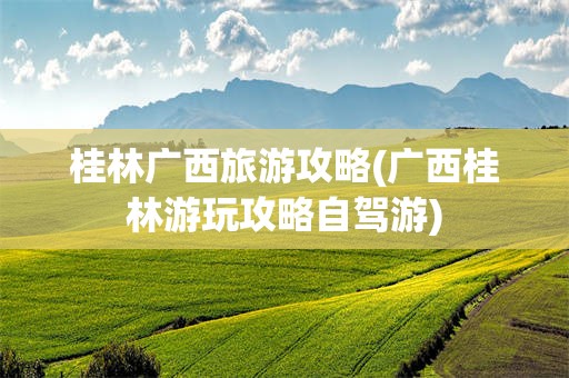 桂林广西旅游攻略(广西桂林游玩攻略自驾游)