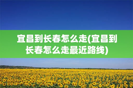 宜昌到长春怎么走(宜昌到长春怎么走最近路线)