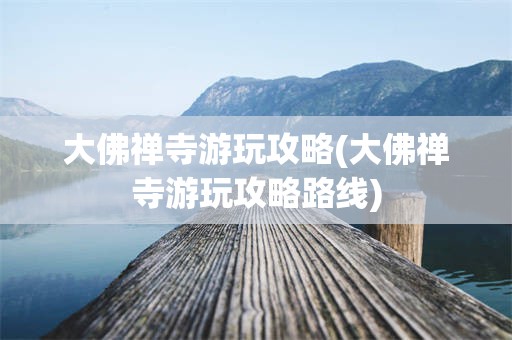大佛禅寺游玩攻略(大佛禅寺游玩攻略路线)