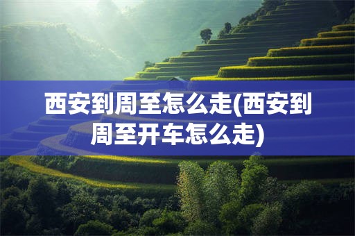 西安到周至怎么走(西安到周至开车怎么走)