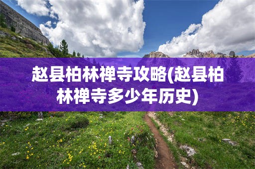 赵县柏林禅寺攻略(赵县柏林禅寺多少年历史)