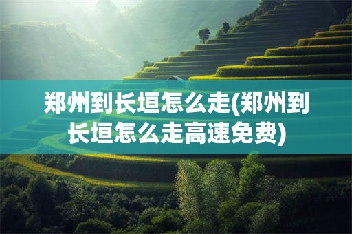 郑州到长垣怎么走(郑州到长垣怎么走高速免费)
