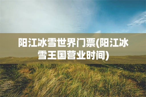 阳江冰雪世界门票(阳江冰雪王国营业时间)