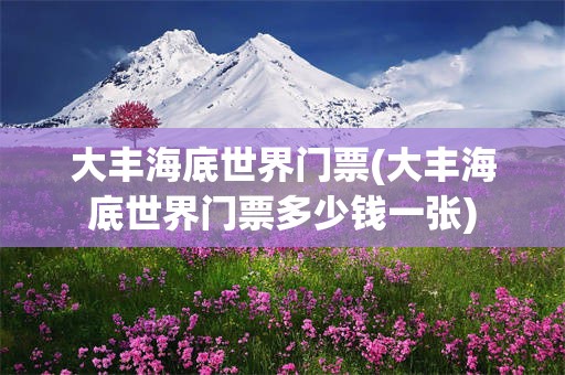 大丰海底世界门票(大丰海底世界门票多少钱一张)