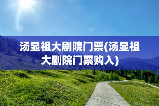 汤显祖大剧院门票(汤显祖大剧院门票购入)
