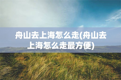 舟山去上海怎么走(舟山去上海怎么走最方便)