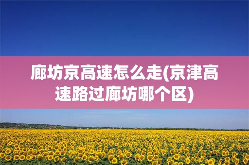 廊坊京高速怎么走(京津高速路过廊坊哪个区)