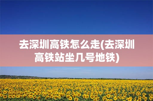 去深圳高铁怎么走(去深圳高铁站坐几号地铁)