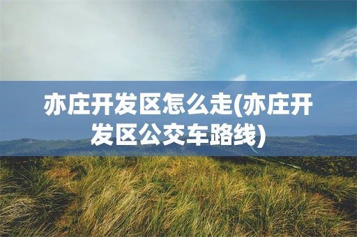 亦庄开发区怎么走(亦庄开发区公交车路线)