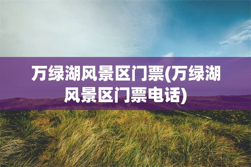 万绿湖风景区门票(万绿湖风景区门票电话)