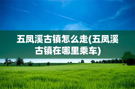 五凤溪古镇怎么走(五凤溪古镇在哪里乘车)