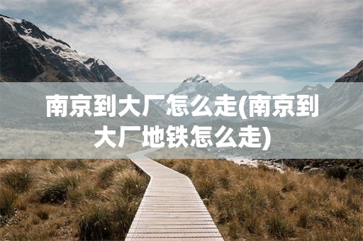 南京到大厂怎么走(南京到大厂地铁怎么走)