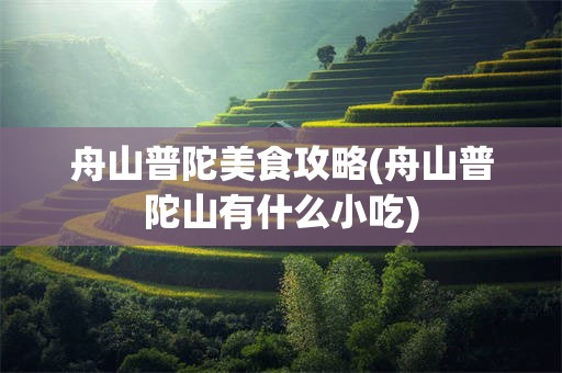 舟山普陀美食攻略(舟山普陀山有什么小吃)