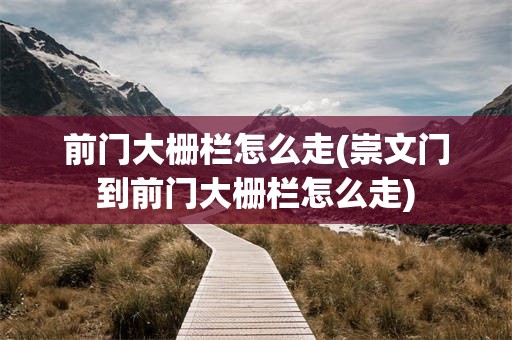 前门大栅栏怎么走(崇文门到前门大栅栏怎么走)