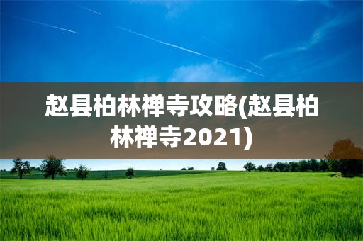 赵县柏林禅寺攻略(赵县柏林禅寺2021)