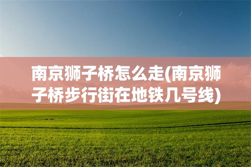 南京狮子桥怎么走(南京狮子桥步行街在地铁几号线)