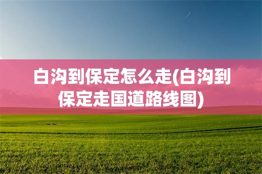 白沟到保定怎么走(白沟到保定走国道路线图)