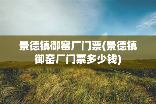 景德镇御窑厂门票(景德镇御窑厂门票多少钱)