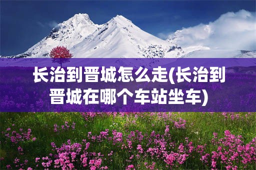 长治到晋城怎么走(长治到晋城在哪个车站坐车)