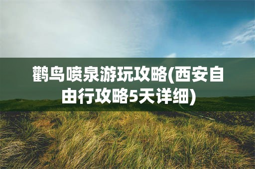 鹳鸟喷泉游玩攻略(西安自由行攻略5天详细)