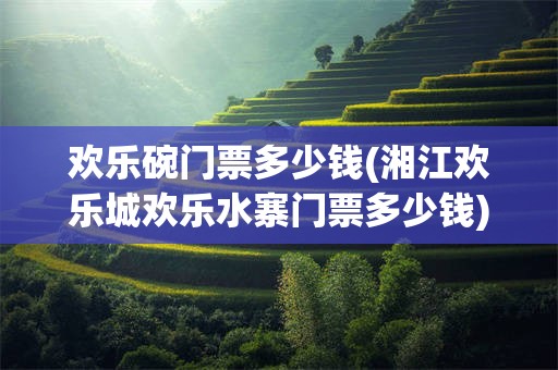 欢乐碗门票多少钱(湘江欢乐城欢乐水寨门票多少钱)