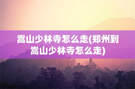 嵩山少林寺怎么走(郑州到嵩山少林寺怎么走)