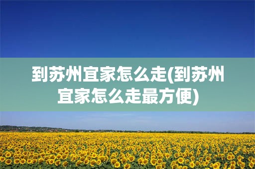 到苏州宜家怎么走(到苏州宜家怎么走最方便)