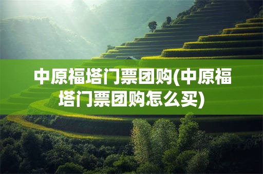 中原福塔门票团购(中原福塔门票团购怎么买)