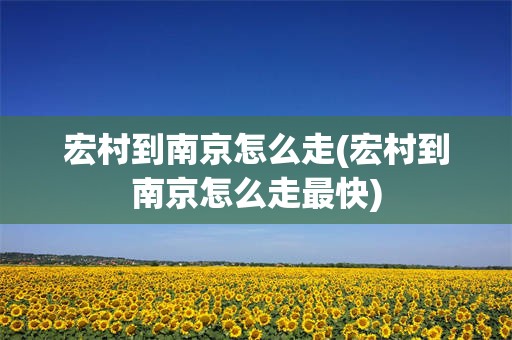 宏村到南京怎么走(宏村到南京怎么走最快)