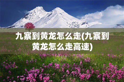 九寨到黄龙怎么走(九寨到黄龙怎么走高速)