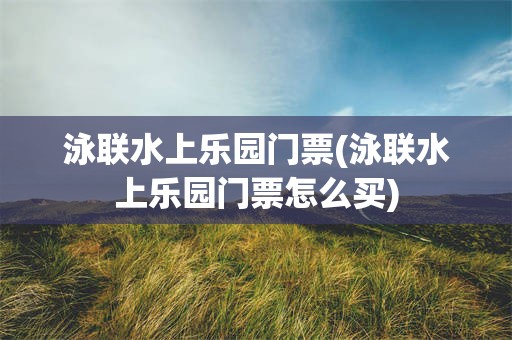 泳联水上乐园门票(泳联水上乐园门票怎么买)