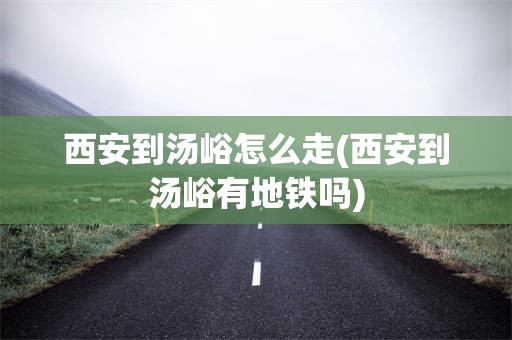 西安到汤峪怎么走(西安到汤峪有地铁吗)