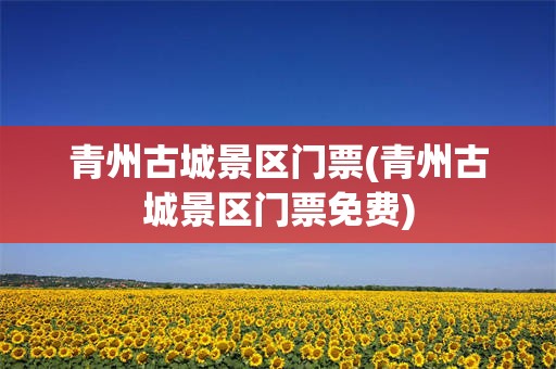 青州古城景区门票(青州古城景区门票免费)