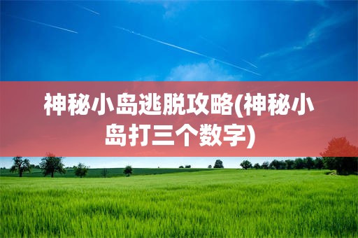 神秘小岛逃脱攻略(神秘小岛打三个数字)
