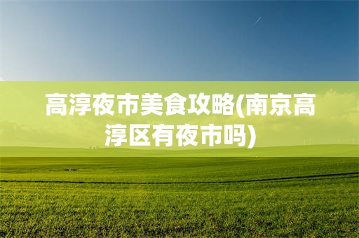 高淳夜市美食攻略(南京高淳区有夜市吗)