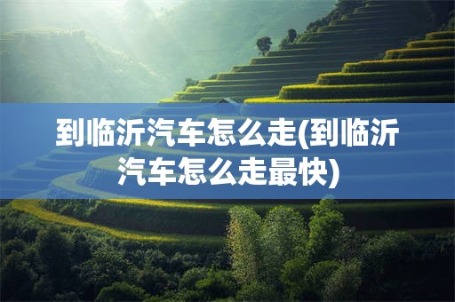 到临沂汽车怎么走(到临沂汽车怎么走最快)