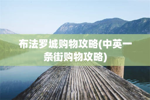 布法罗城购物攻略(中英一条街购物攻略)