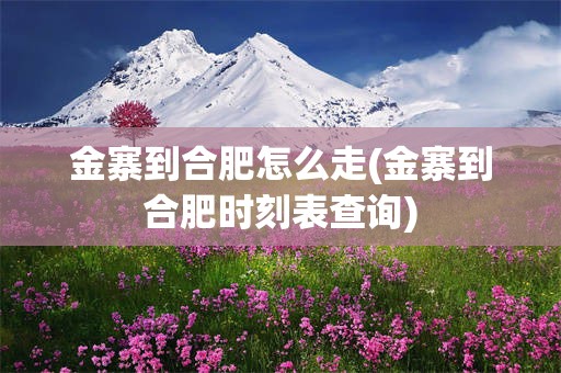 金寨到合肥怎么走(金寨到合肥时刻表查询)