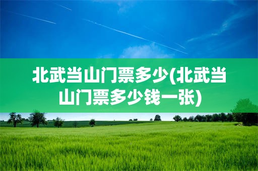 北武当山门票多少(北武当山门票多少钱一张)