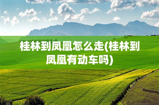 桂林到凤凰怎么走(桂林到凤凰有动车吗)