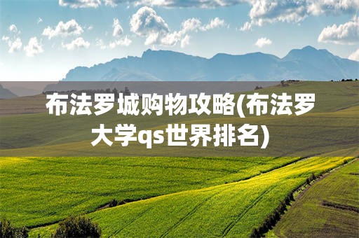 布法罗城购物攻略(布法罗大学qs世界排名)