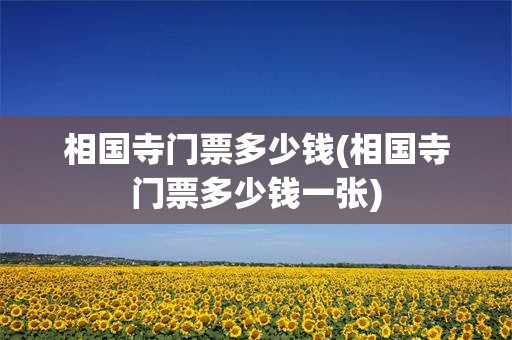相国寺门票多少钱(相国寺门票多少钱一张)