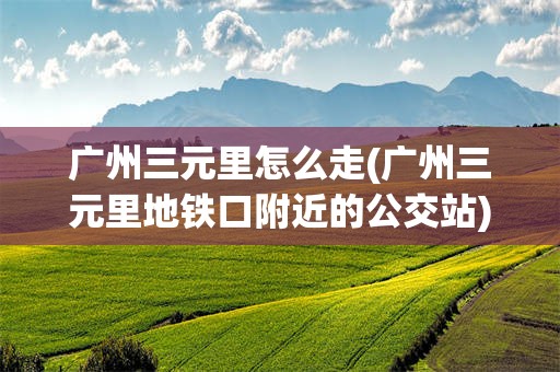 广州三元里怎么走(广州三元里地铁口附近的公交站)