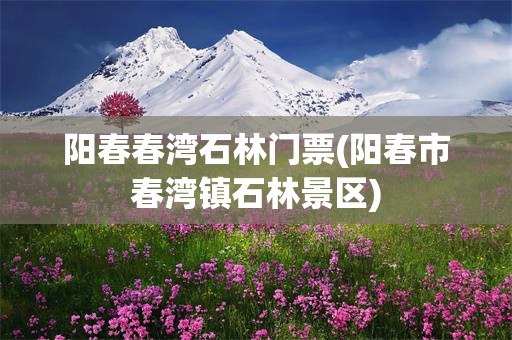 阳春春湾石林门票(阳春市春湾镇石林景区)